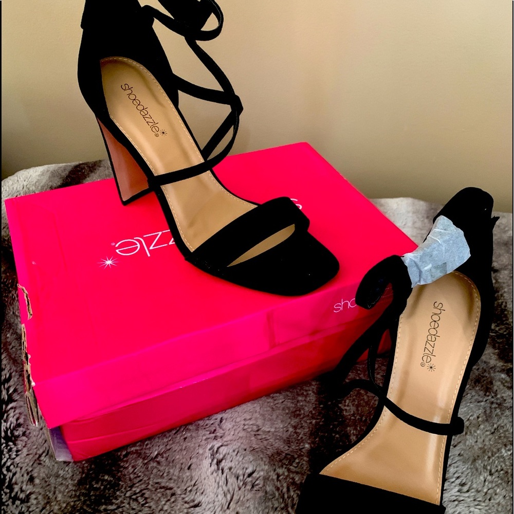 Black heeled sandals